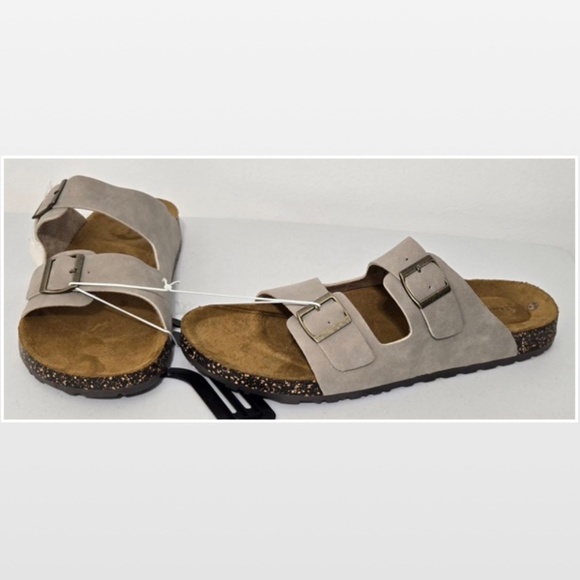 New Falls Creek Slide Shoes Mens Size 13 Boho Gray 2 Thick Strapped Buckled NWT - Picture 1 of 15